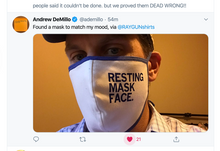 Load image into Gallery viewer, Fabric Face Mask: Resting Mask Face
