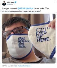 Load image into Gallery viewer, Fabric Face Mask: Eyes Up Here
