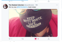 Load image into Gallery viewer, Ear Loop Fabric Face Mask: Keep Betty White Safe
