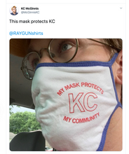 Load image into Gallery viewer, Fabric Face Mask: Protects My Community - KC
